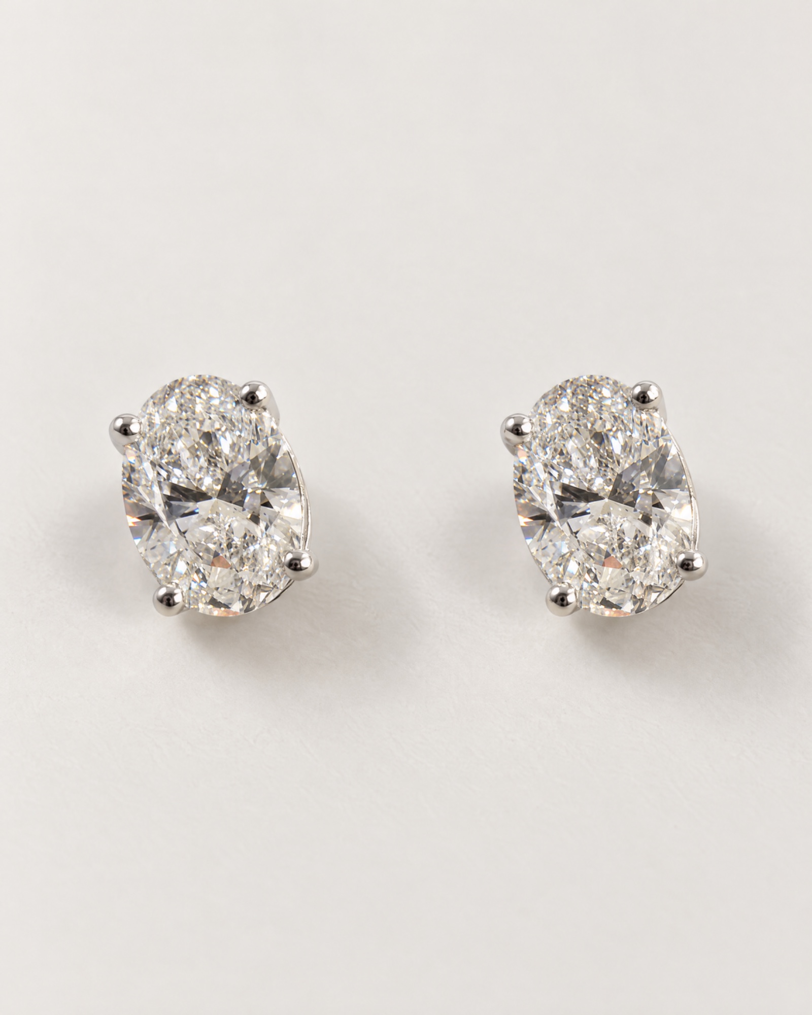 Oval Earring 1.18ctw 14k White Gold