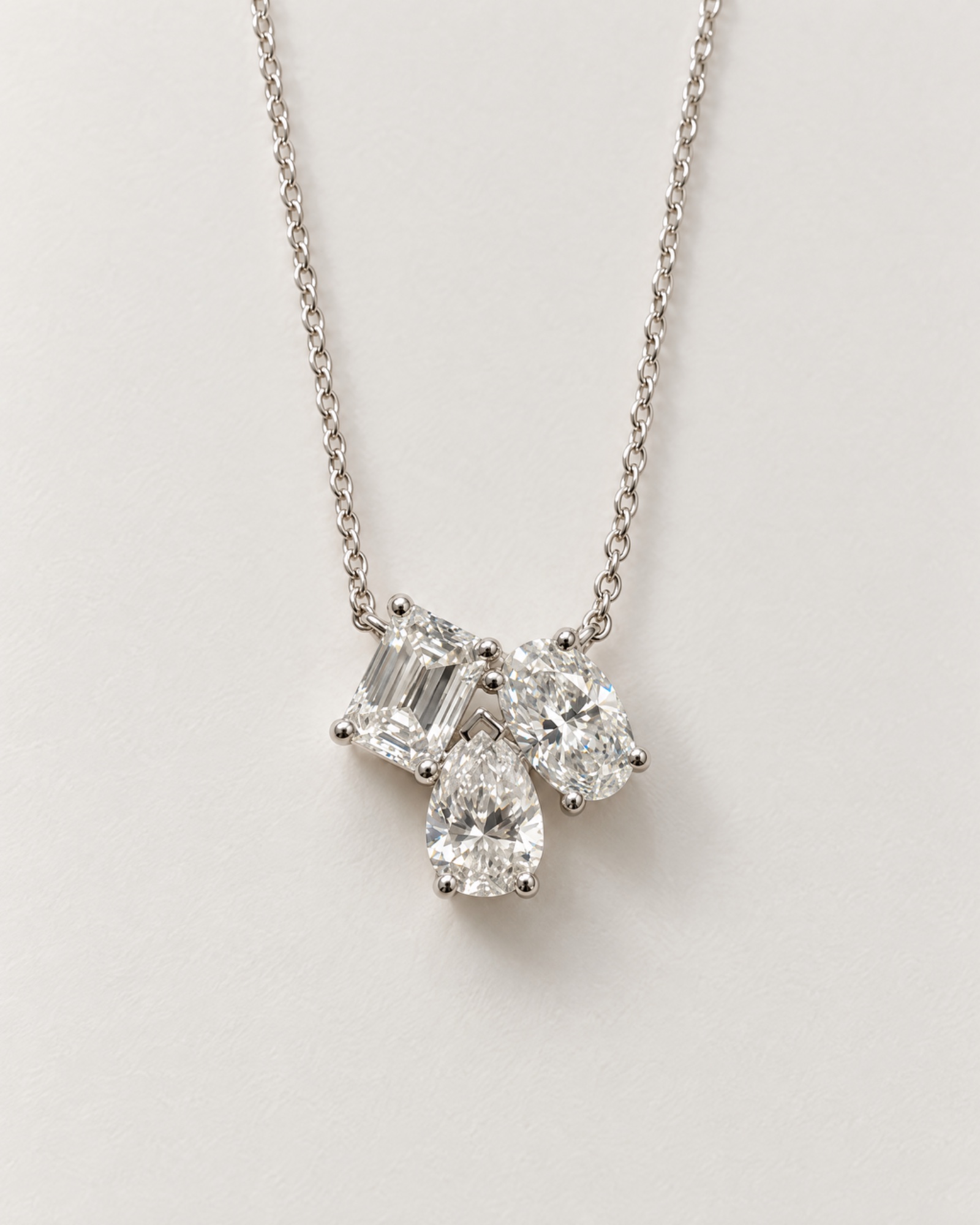 Pear Mix Pendant 1.49ctw 14k White Gold